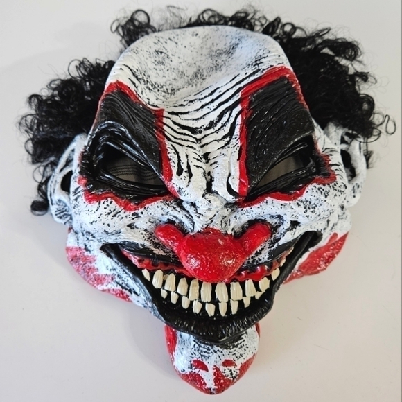 California Costumes Scary Clown Halloween Mask with Attached Wig - Picture 1 of 6